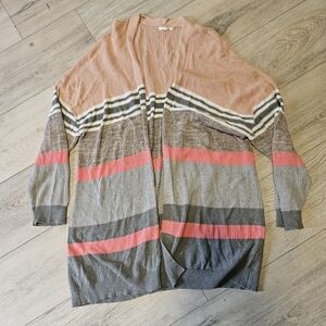 Maurices Striped Open-front Cardigan Sweater Women's XL